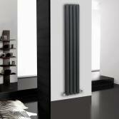 Ember Anthracite Double 8 Panel Vertical Radiator,  1600x240mm 